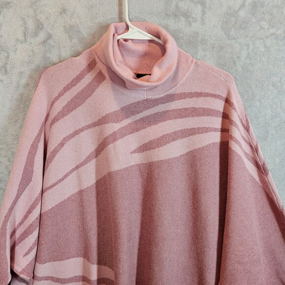 Alfani Womens Plus Size 3X Pink Zebra Print Knit Boxy Sweater \Turtleneck - Picture 3 of 12